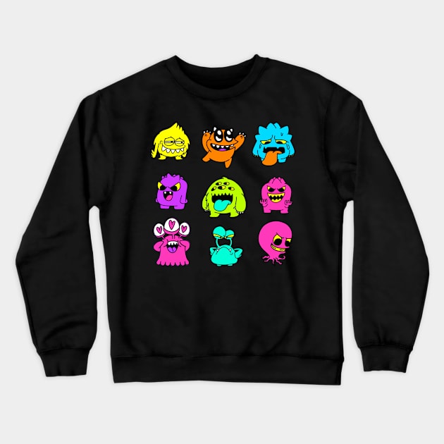 Cute Alien Monster Emoji Crewneck Sweatshirt by monicasareen